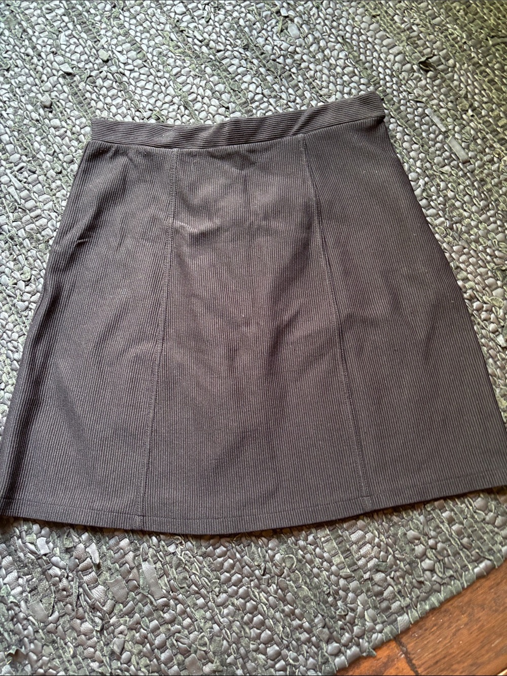 Express Brown Ribbed A-Line Skirt